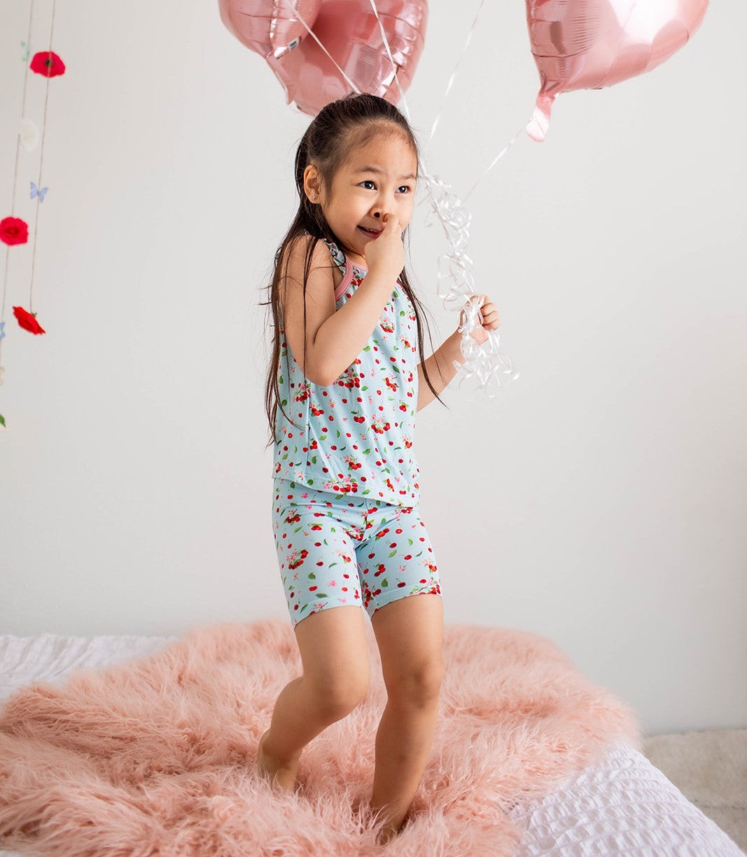 Cherry Kiss Flutter Tank & Shorts by Bestaroo