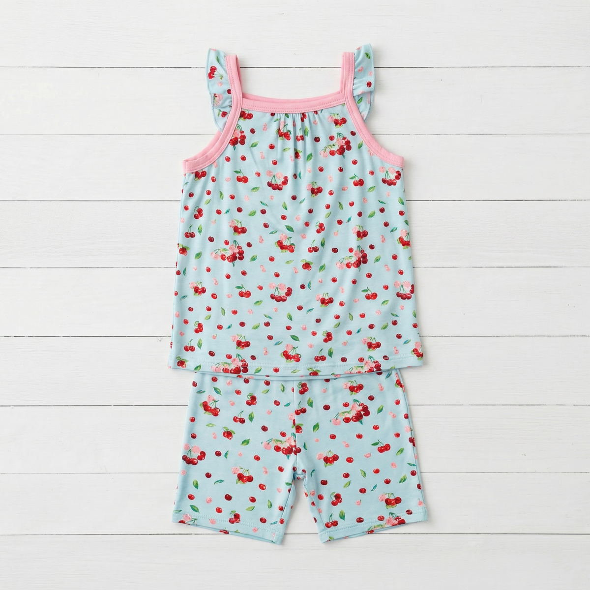 Cherry Kiss Flutter Tank & Shorts by Bestaroo