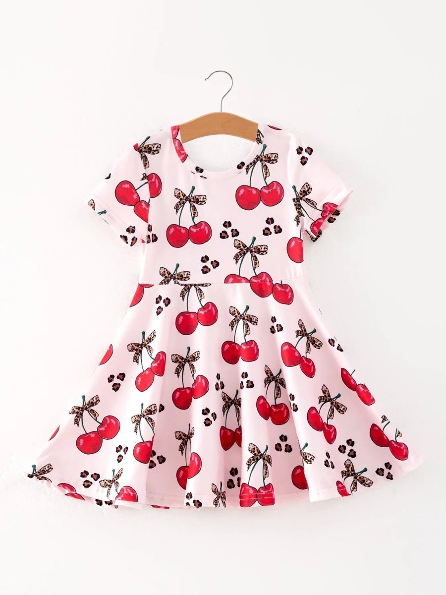 Rylee Faith Designs Cherry Milk Silk Girls Dress for Special Occasions and Everyday Wear - Everetts Place Boutique - 