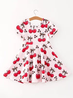 Rylee Faith Designs Cherry Milk Silk Girls Dress for Special Occasions and Everyday Wear - Everetts Place Boutique - 
