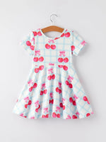 Rylee Faith Designs Cherry Plaid Girls Dress - Everetts Place Boutique - 
