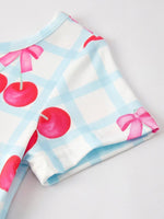 Rylee Faith Designs Cherry Plaid Girls Dress - Everetts Place Boutique - 