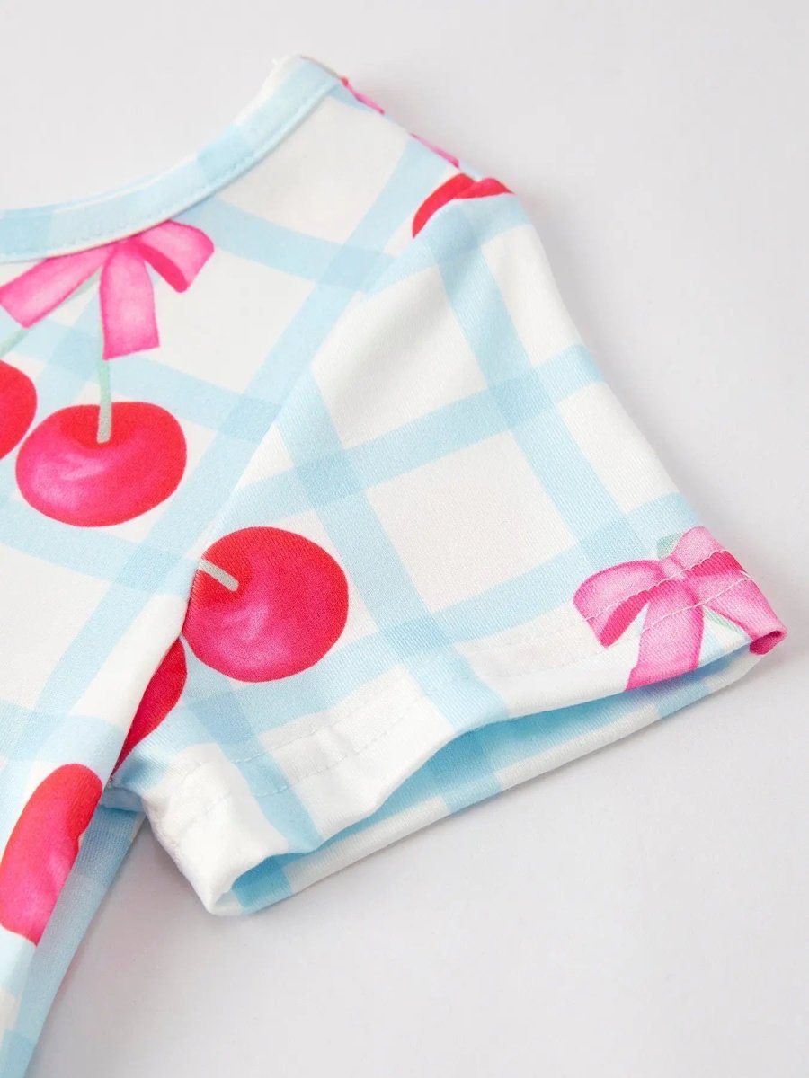 Rylee Faith Designs Cherry Plaid Girls Dress - Everetts Place Boutique - 