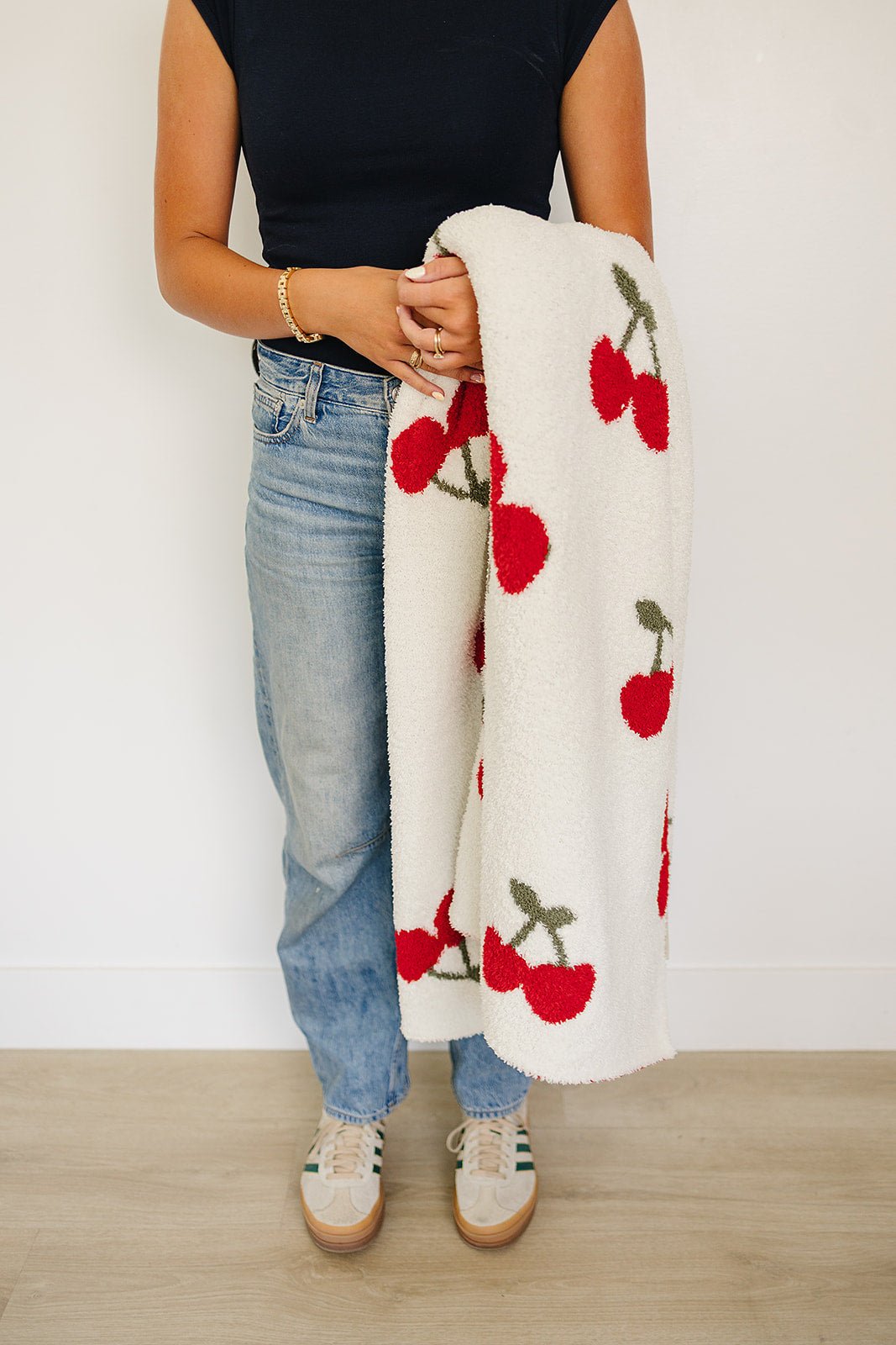 Mebie Baby Cherry Plush Blanket For Family Soft Lightweight Breathable Three Sizes - 