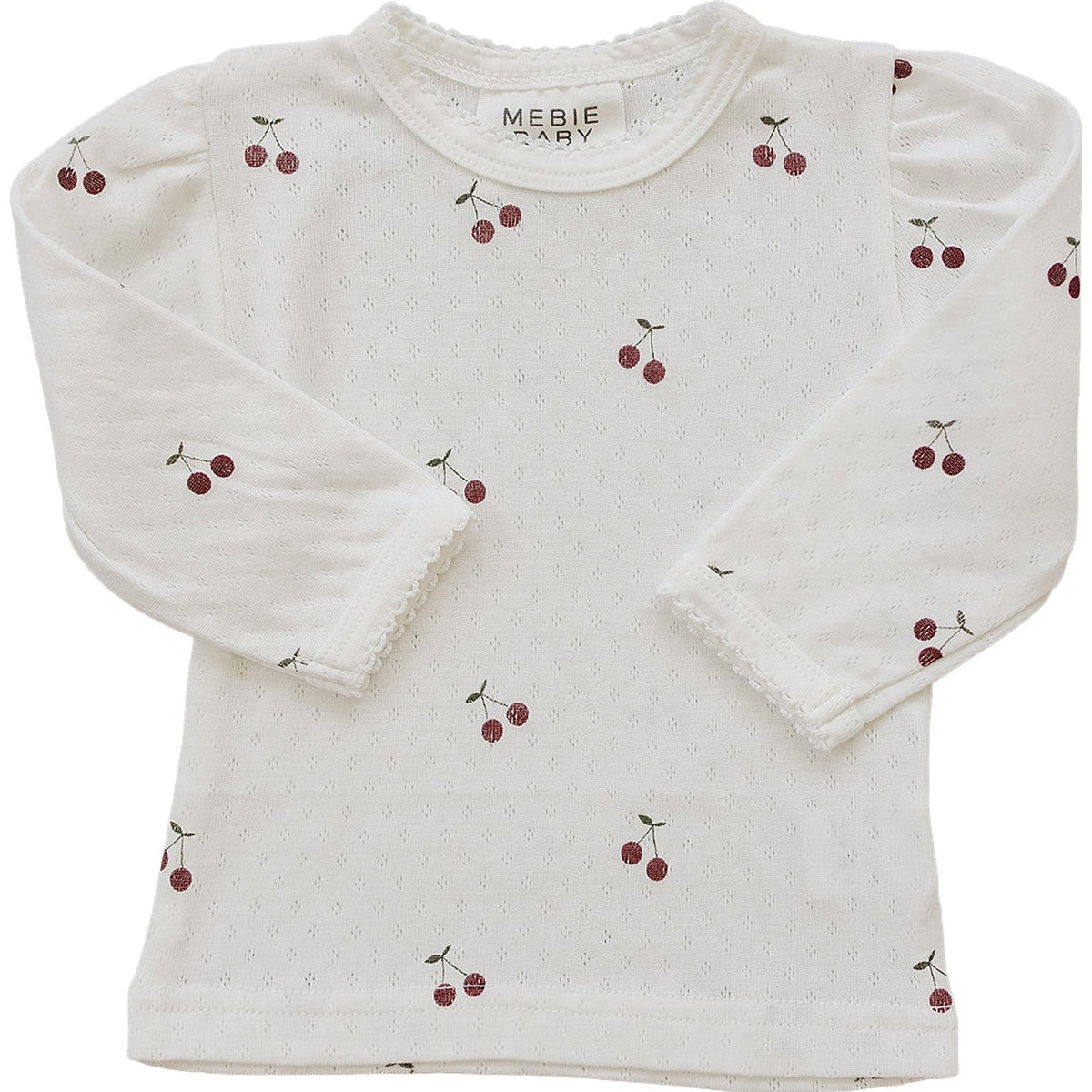Mebie Baby Cherry Pointelle Long Sleeve Tee For Baby By Mebie Baby - 