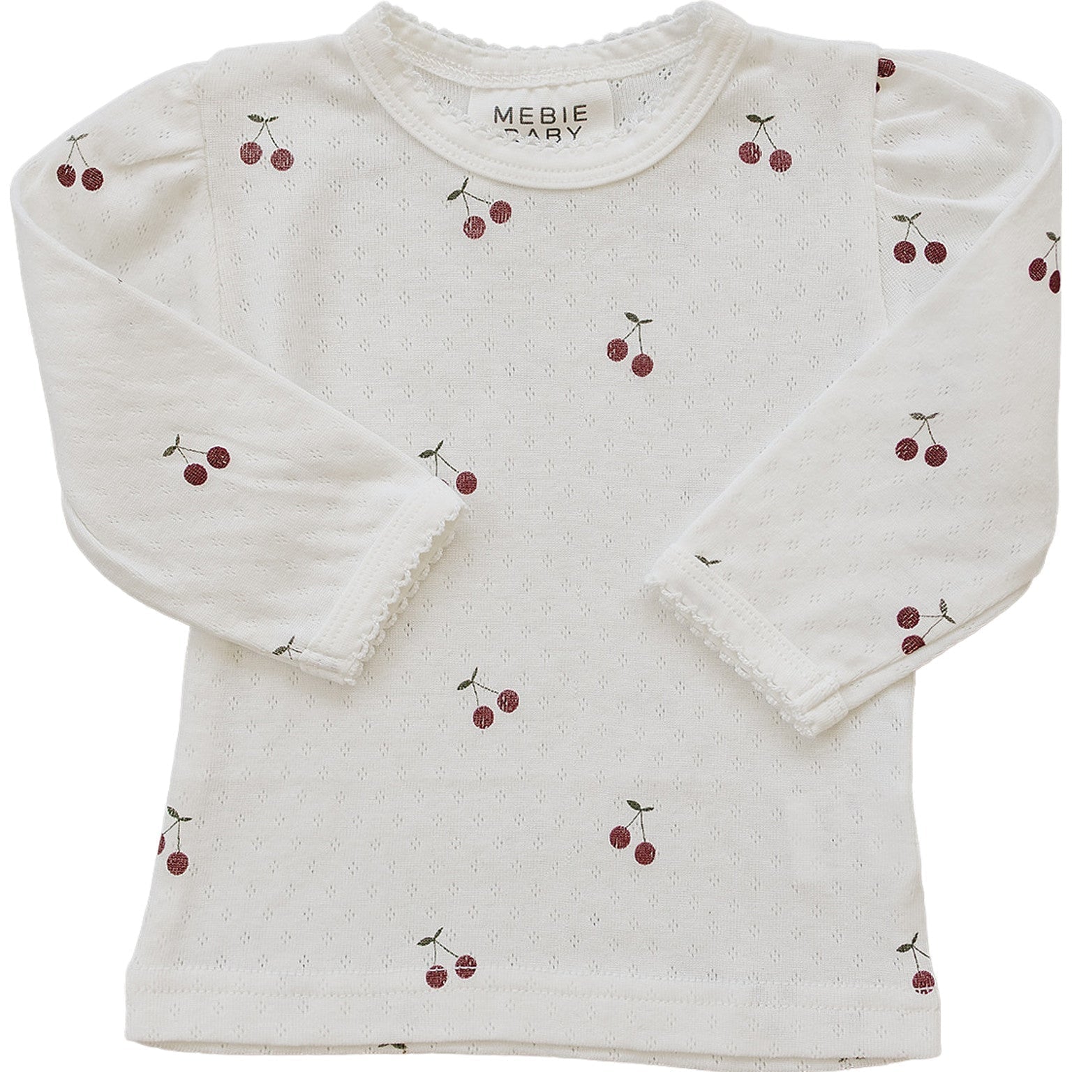 Mebie Baby Cherry Pointelle Long Sleeve Tee For Baby By Mebie Baby - 
