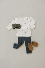 Mebie Baby Cherry Pointelle Long Sleeve Tee For Baby By Mebie Baby - 