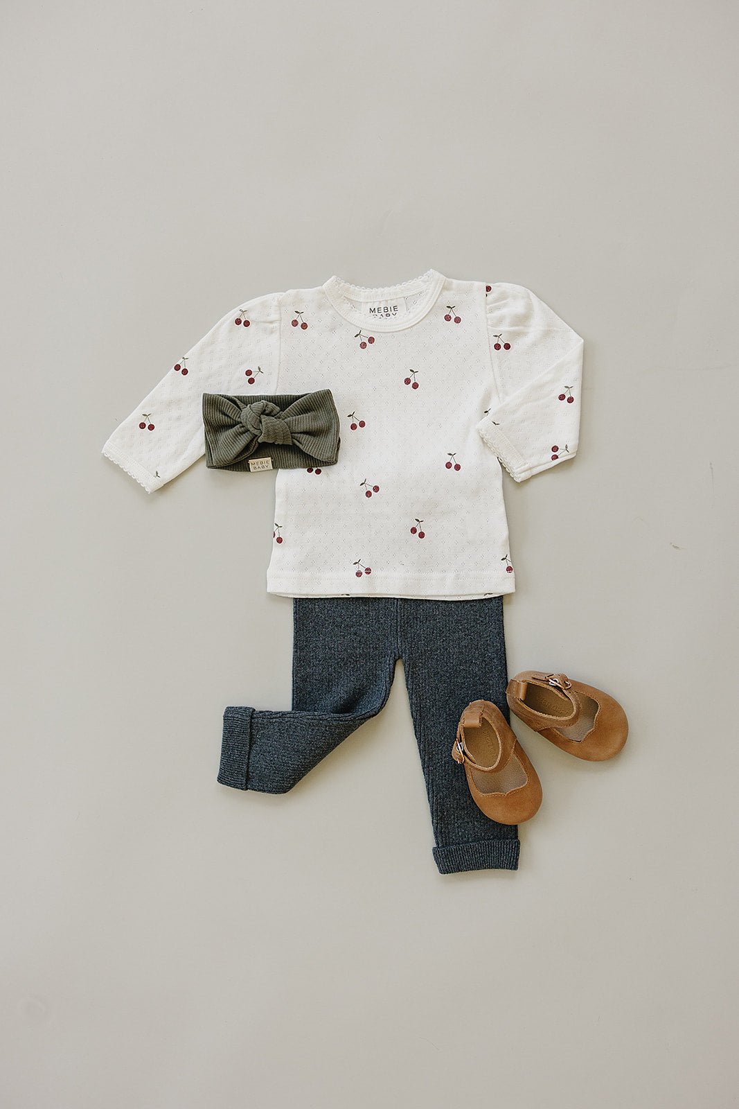 Mebie Baby Cherry Pointelle Long Sleeve Tee For Baby By Mebie Baby - 