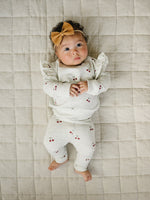 Mebie Baby Cherry Ruffle French Terry Set - 