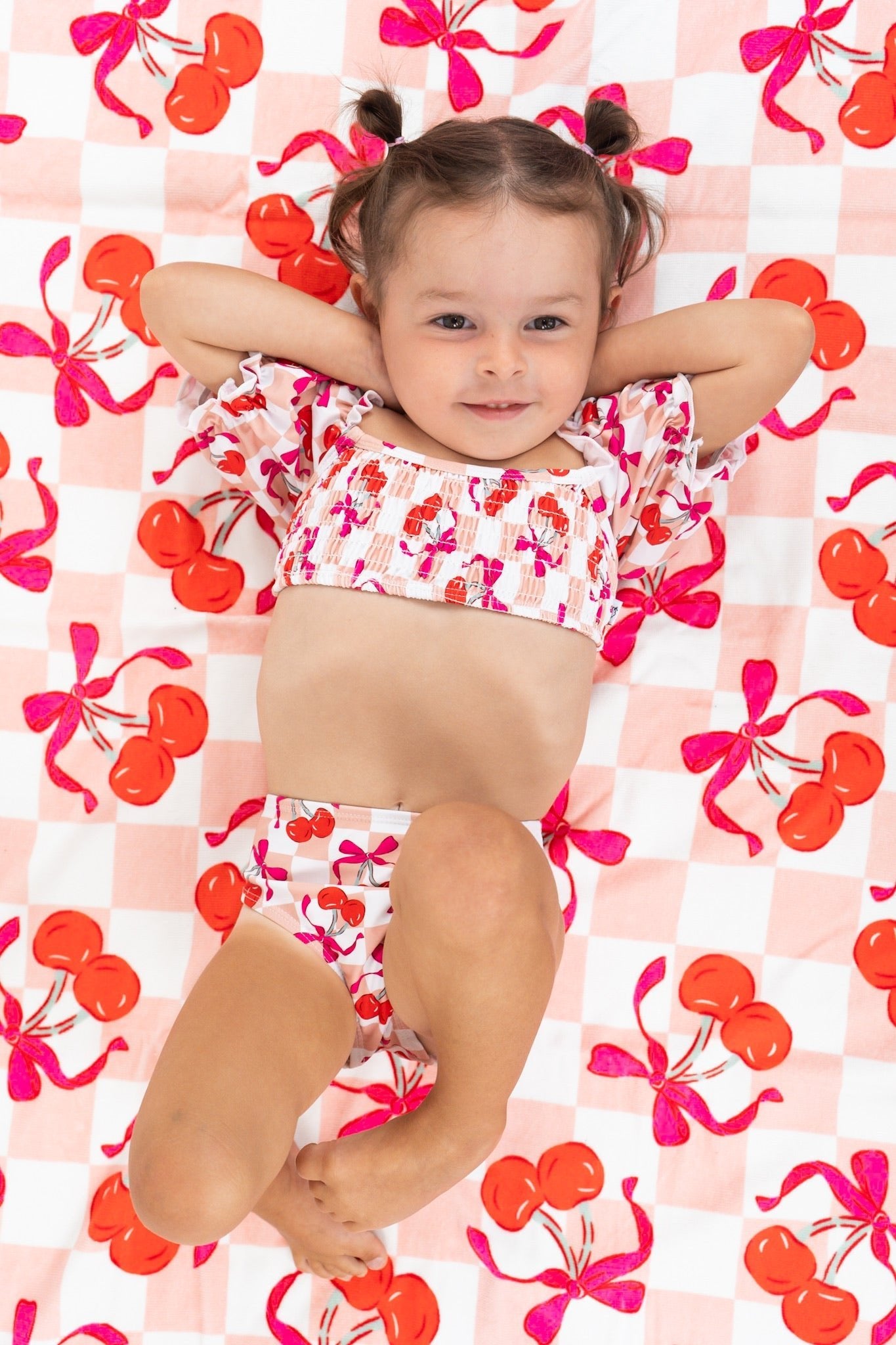 DREAM BIG LITTLE CO Cherry Sweet Checkers Dream Towel 31.5 By 63 Inch Cotton Beach TowelEveretts Place