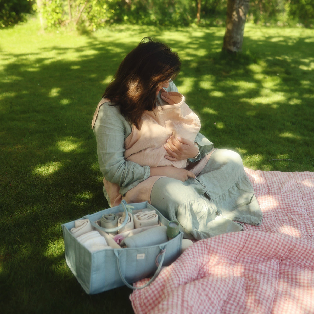 Versatile Quilted Diaper Caddy - Nursery Organizer by Mushie