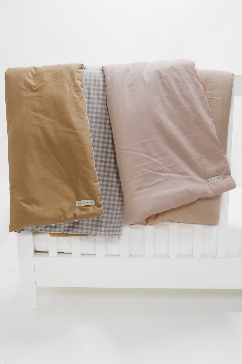 Little Mae & Co Chestnut Gingham Quilted Blanket For Toddlers Crib Bedding - Everetts Place Boutique - 