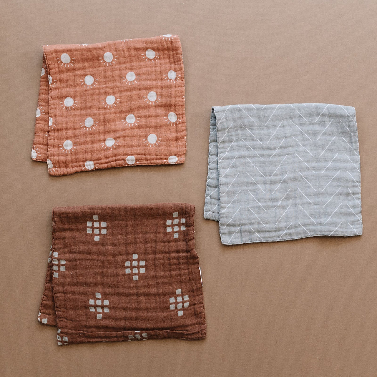 Mebie Baby Chestnut Textile Muslin Burp Cloth Soft Mebie Baby - 