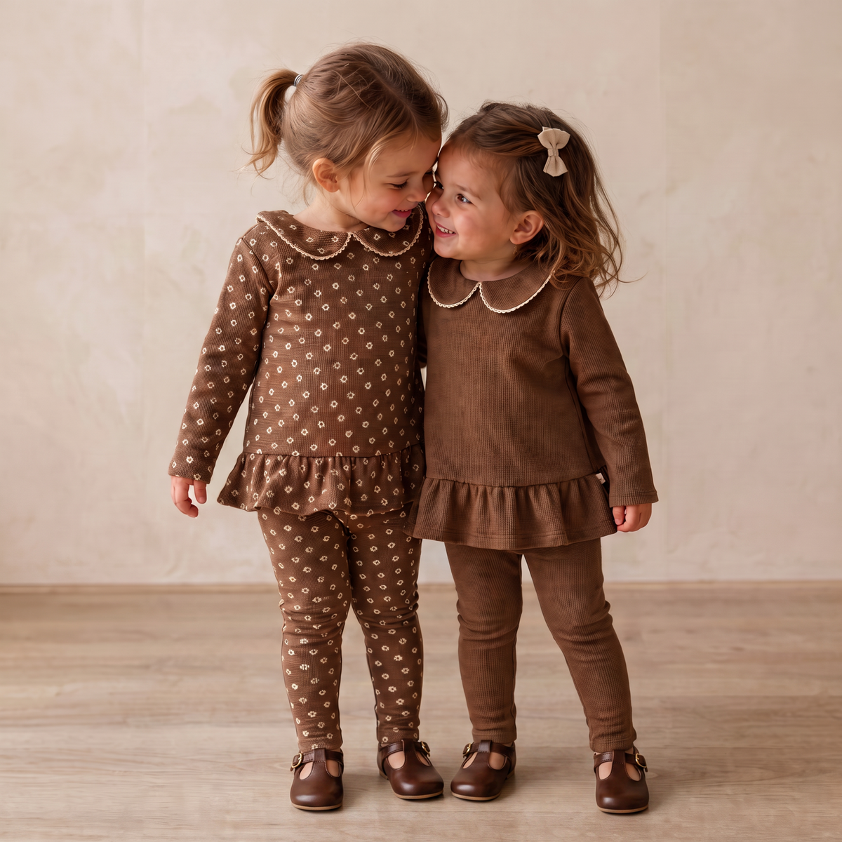 Organic Legging Set of 2 - Chestnut Bloom + Brown by Makemake Organics