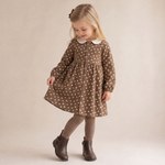 Organic Collared Dress - Chestnut Bloom by Makemake Organics