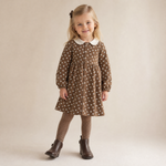 Organic Collared Dress - Chestnut Bloom by Makemake Organics