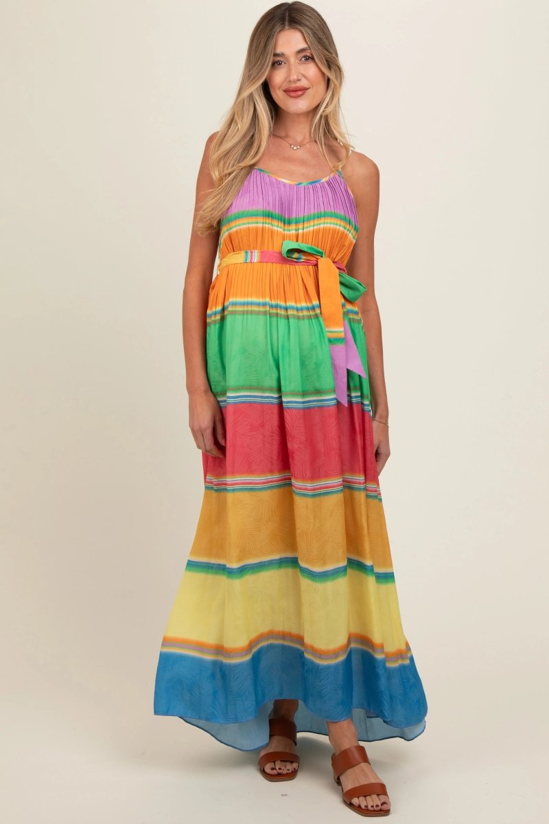 PinkBlush Chic Adjustable Strap Maternity Dress in Multi Color for Expecting Moms - 