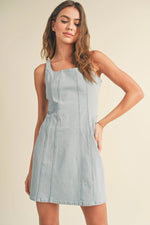 PinkBlush Chic Denim Stretch Cotton Dress for Casual Style Enthusiasts - 