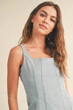 PinkBlush Chic Denim Stretch Cotton Dress for Casual Style Enthusiasts - 