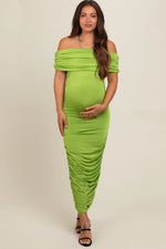 PinkBlush Chic Maternity Dress with Ruched Design for Expecting Mothers - 