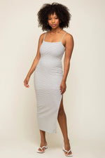 PinkBlush Chic Maternity Maxi Dress with Side Slit for Stylish Expecting Mothers - 