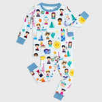 Bam & Stitch Children of the World Bamboo Long Sleeve Pajamas | Global Travel Set - 
