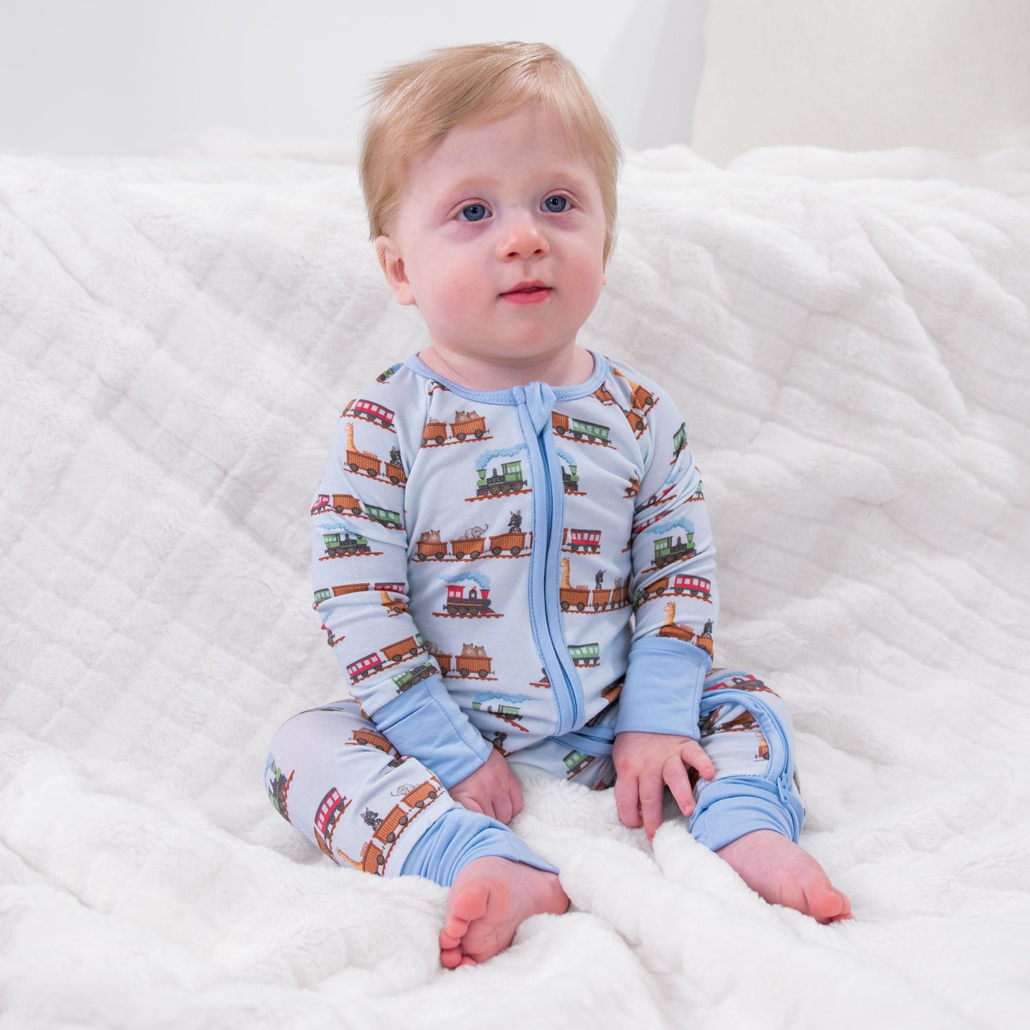 LollyBanks Choo Choo Crew Zipper One Piece PajamaEveretts Place