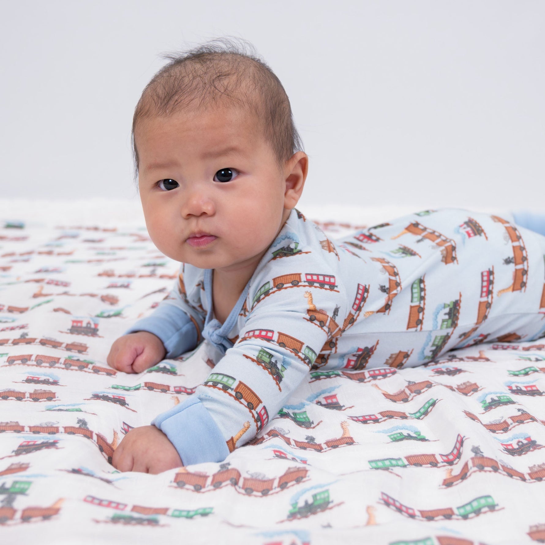 LollyBanks Choo Choo Crew Zipper One Piece PajamaEveretts Place