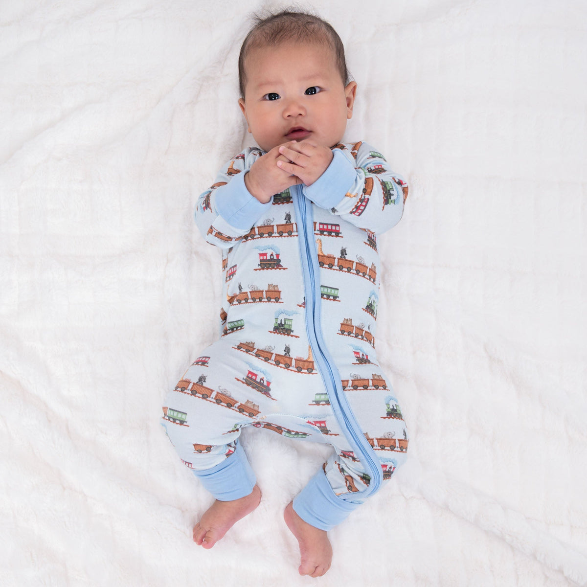 LollyBanks Choo Choo Crew Zipper One Piece PajamaEveretts Place