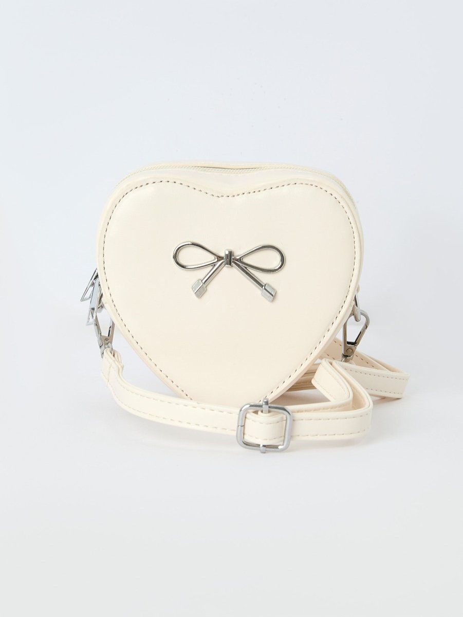 Rylee Faith Designs Christmas and Valentine's Sweet Heart - Shaped Crossbody Girls Bag with Bow - 