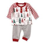 Tesa Babe Christmas Baby Toddler Boy Henley Top And Bottom Set - Everetts Place Boutique - 
