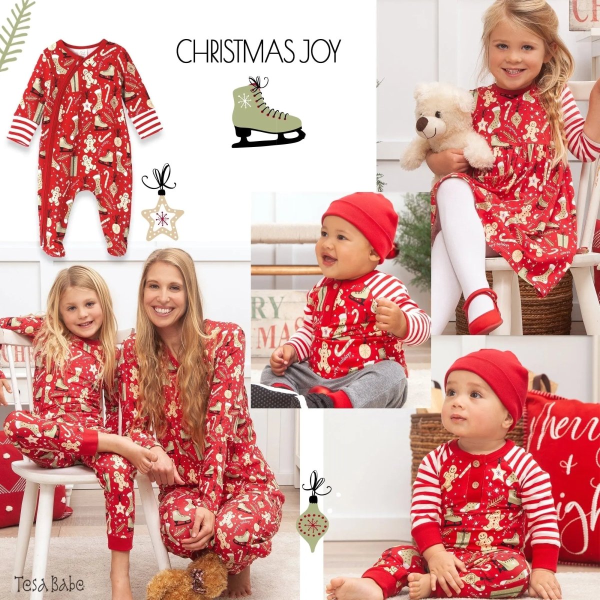 Tesa Babe Christmas Bamboo Cotton Boys Two Piece Holiday Set Kids - Everetts Place Boutique - 