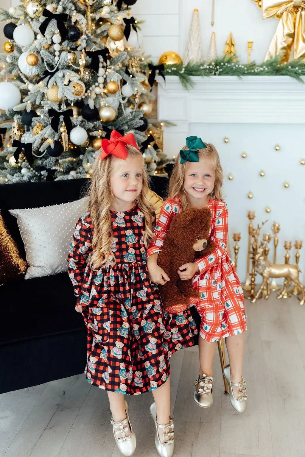 Mila & Rose ® Christmas Bears L/S Pocket Twirl Dress - 