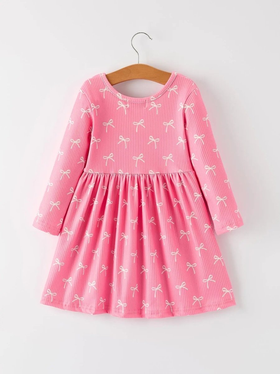 Rylee Faith Designs Christmas Bow Dress For Girls Festive Adorable Style - Everetts Place Boutique - 
