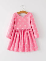 Rylee Faith Designs Christmas Bow Dress For Girls Festive Adorable Style - Everetts Place Boutique - 