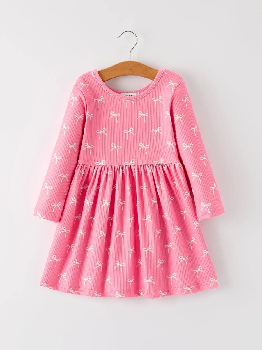 Rylee Faith Designs Christmas Bow Dress For Girls Festive Adorable Style - Everetts Place Boutique - 