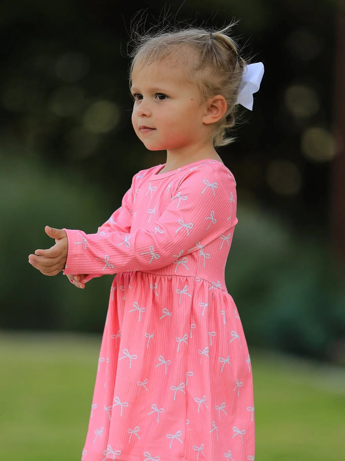 Rylee Faith Designs Christmas Bow Girls Dress: Festive and Adorable Design - 