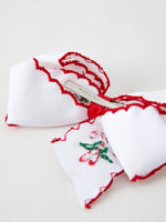 Rylee Faith Designs Christmas Candy Cane Embroidered Bow Hair Clip - Everetts Place Boutique - 