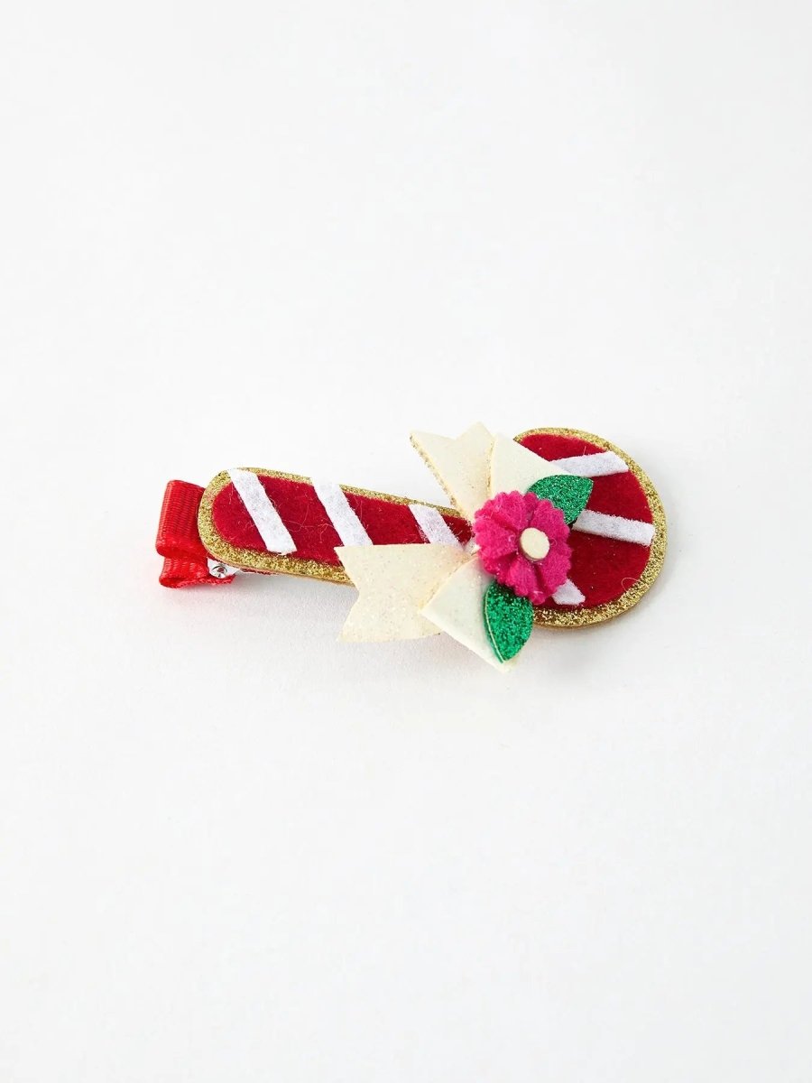 Rylee Faith Designs Christmas Candy Cane Girls Hair Clip Holiday Accessory for Kids - Everetts Place Boutique - 