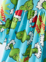 Rylee Faith Designs Christmas Cartoon Characters Print Girls Dress Outfit - Everetts Place Boutique - 