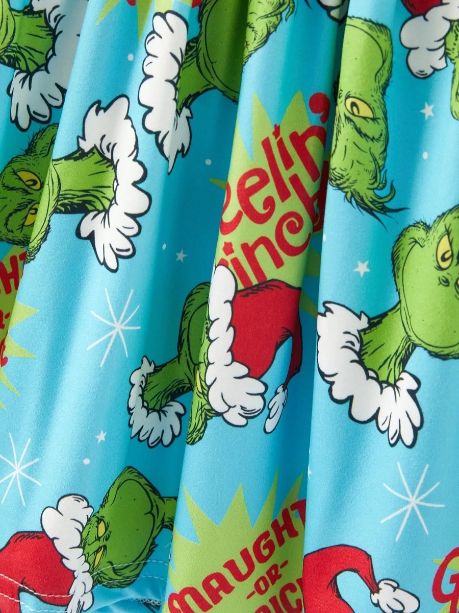 Rylee Faith Designs Christmas Cartoon Characters Print Girls Dress Outfit - Everetts Place Boutique - 