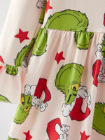 Rylee Faith Designs Christmas Cartoon Characters Stars Print Girls Dress - Everetts Place Boutique - 