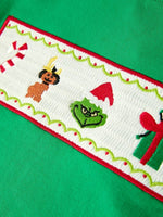 Rylee Faith Designs Christmas Character Candy Embroidery Green Boys Set - Everetts Place Boutique - 