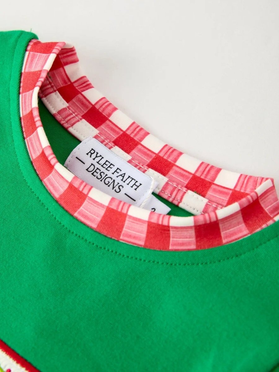 Rylee Faith Designs Christmas Character Candy Embroidery Green Boys Set - Everetts Place Boutique - 