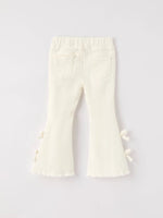 Rylee Faith Designs Christmas Charming White Bell Bottom Pants With Cute Bows - Everetts Place Boutique - 
