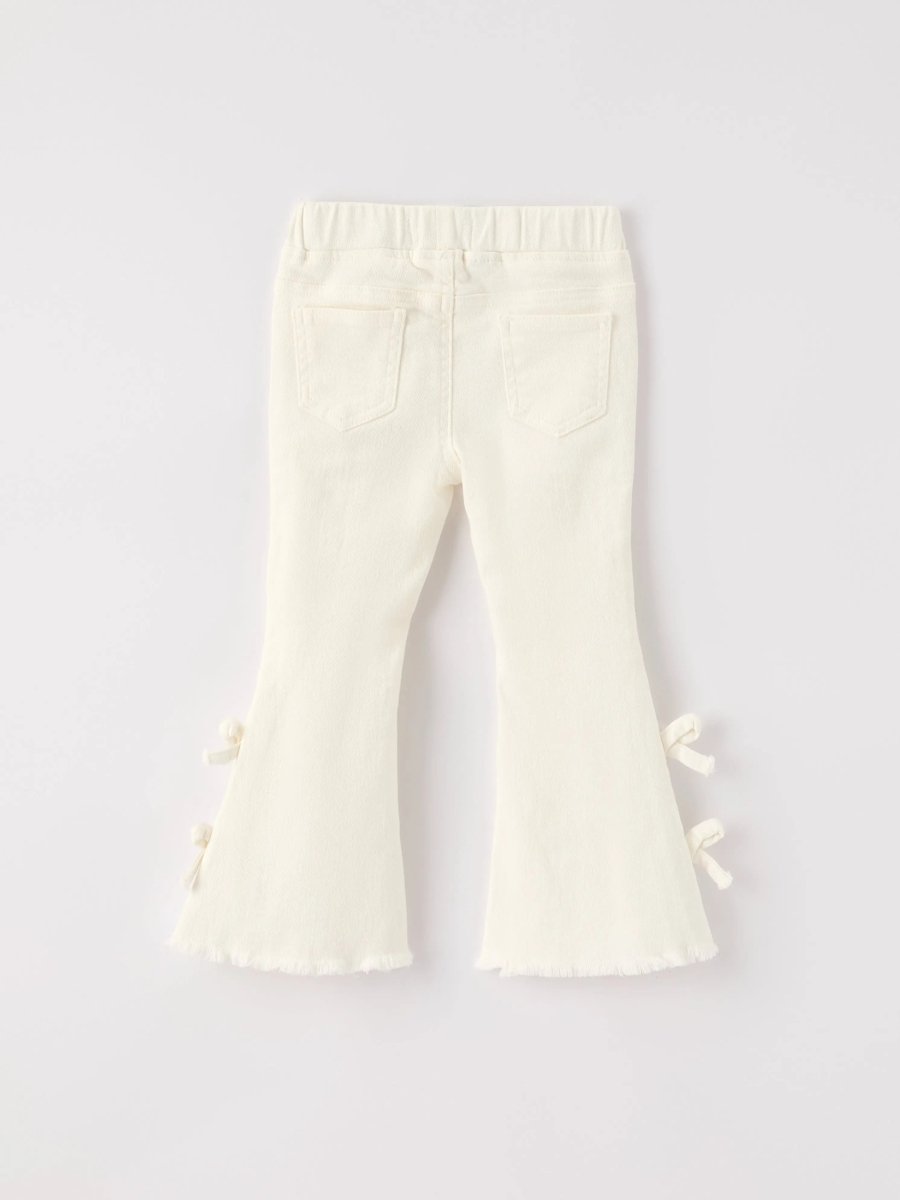 Rylee Faith Designs Christmas Charming White Bell Bottom Pants With Cute Bows - Everetts Place Boutique - 