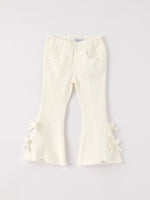 Rylee Faith Designs Christmas Charming White Bell Bottom Pants With Cute Bows - Everetts Place Boutique - 