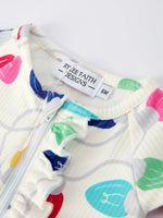 Rylee Faith Designs Christmas Colorful Light Bulb Baby Girls Romper With Hat - Everetts Place Boutique - 