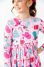 Mila & Rose ® Christmas Cowgirl L/S Pocket Twirl Dress - 