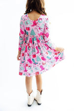 Mila & Rose ® Christmas Cowgirl L/S Pocket Twirl Dress - 